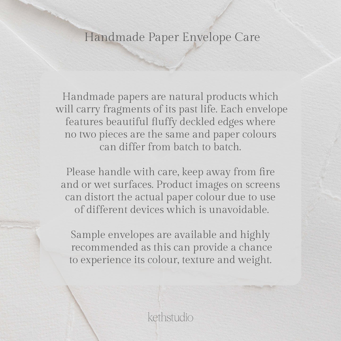 C6 – White Handmade Paper Envelopes
