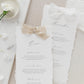 Emma Personalised Wedding Menu with Silk Ribbon