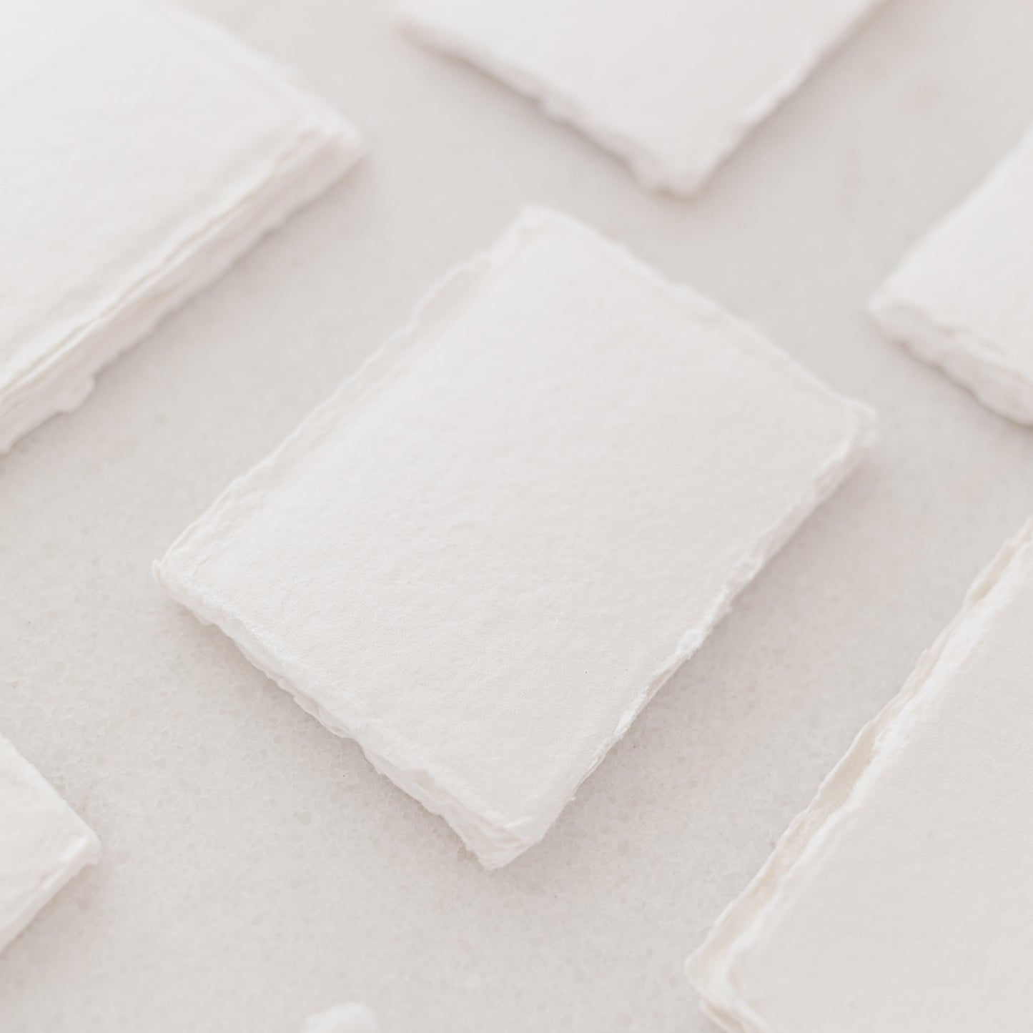 70mm by 90mm White Handmade Paper Place Cards