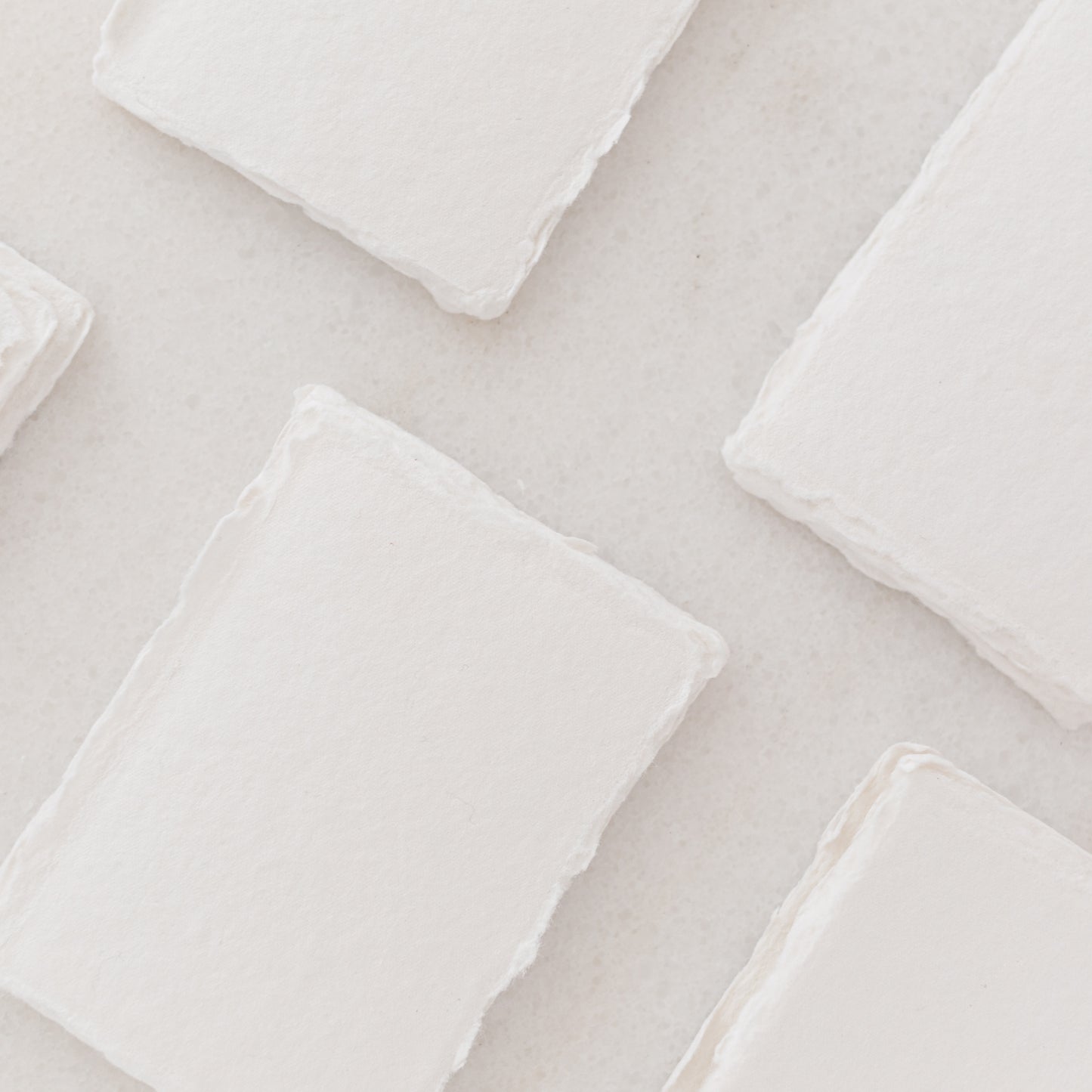 70mm by 90mm White Handmade Paper Place Cards