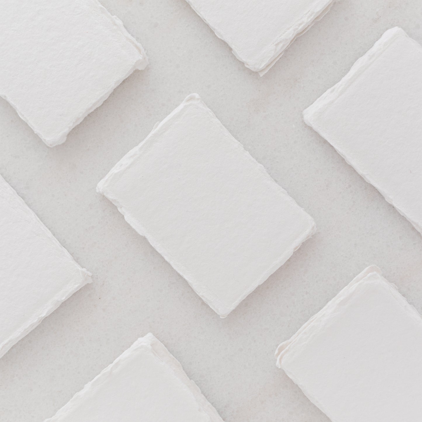 70mm by 90mm White Handmade Paper Place Cards