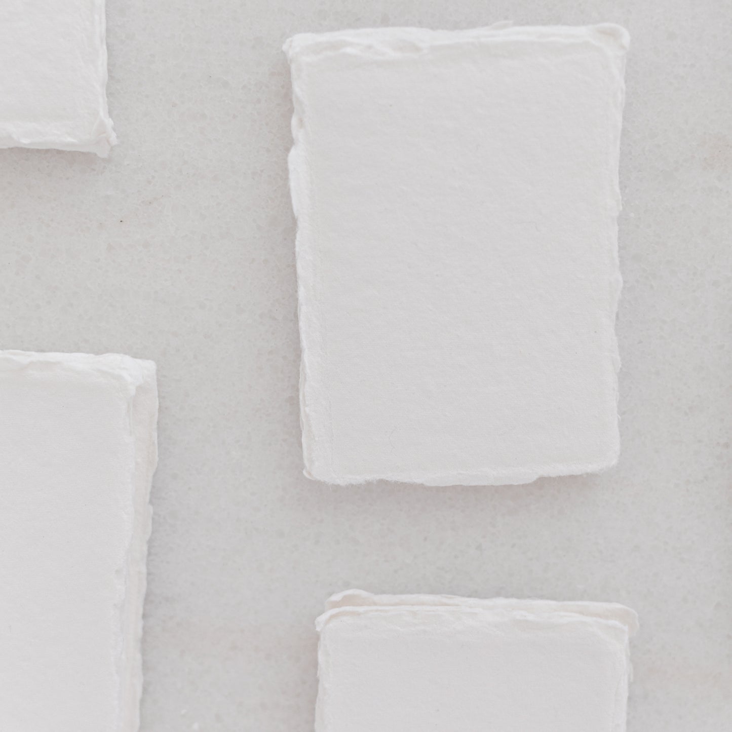 70mm by 90mm White Handmade Paper Place Cards