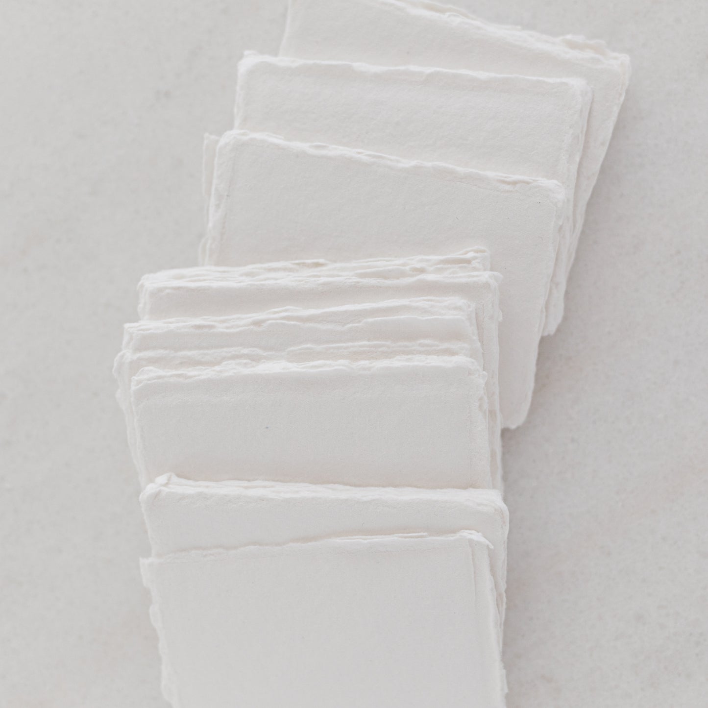 70mm by 90mm White Handmade Paper Place Cards