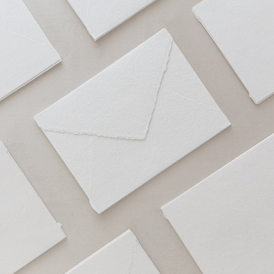 5.5x7.5 – White Handmade Paper Envelopes