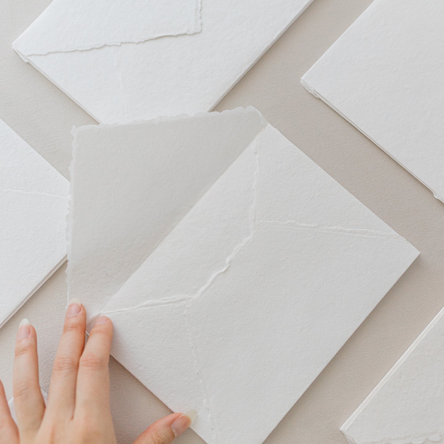 5.5x7.5 – White Handmade Paper Envelopes