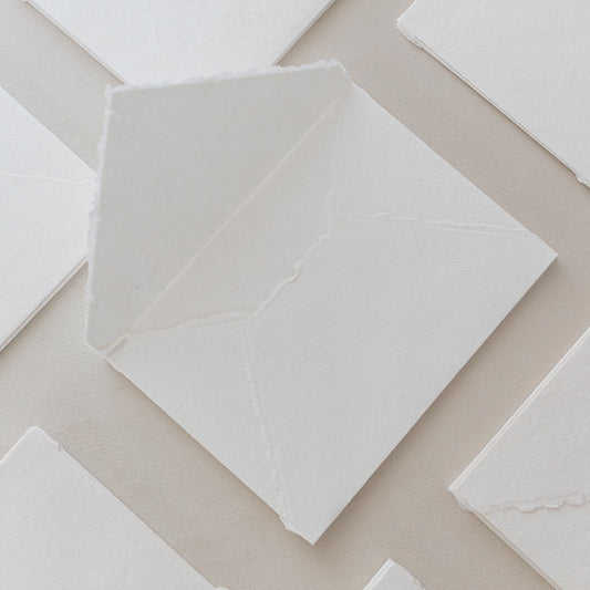 5.5x7.5 – White Handmade Paper Envelopes