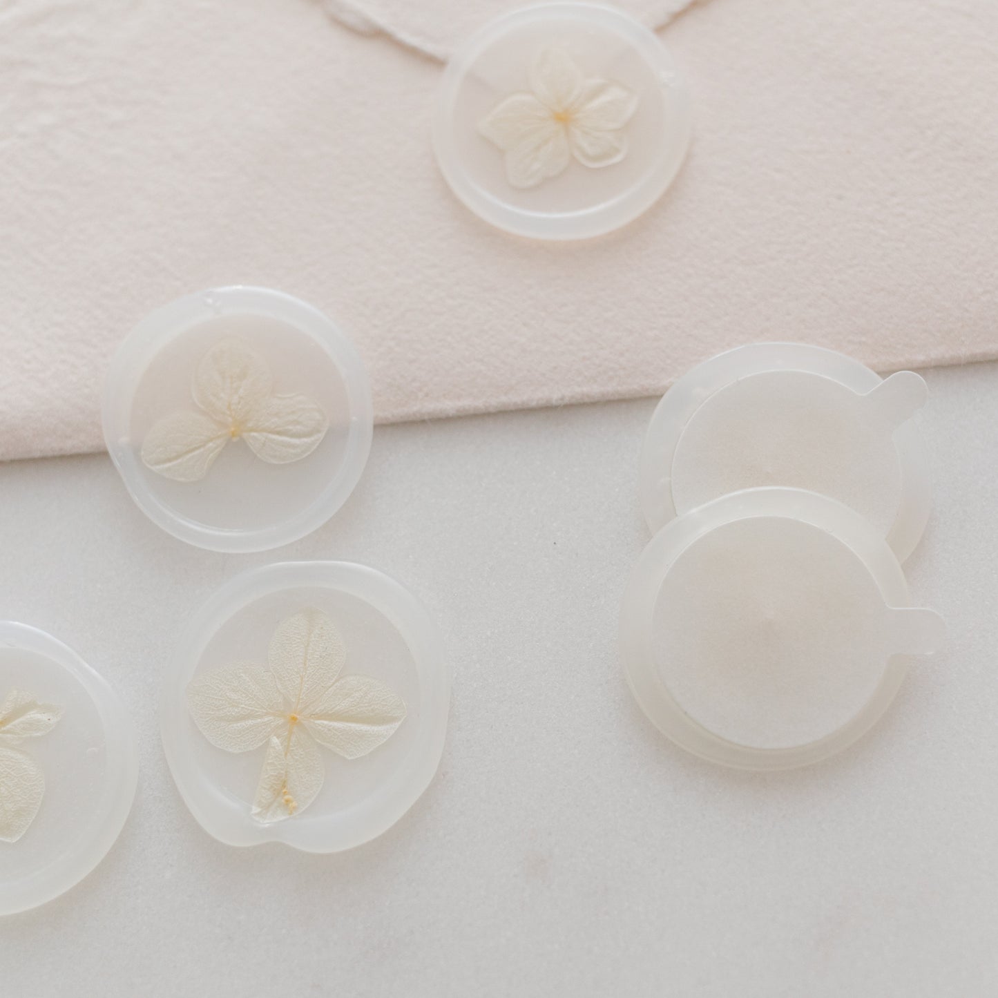 Champagne Hydrangea Vellum Wax Seals