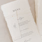 Mia Wedding Menu & Twine Tied Place Card