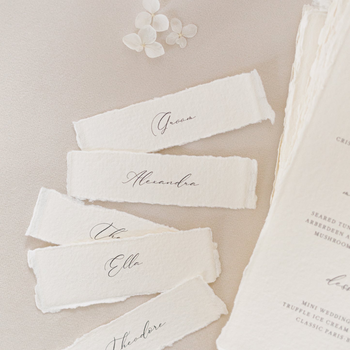 Mia Wedding Menu & Place Card