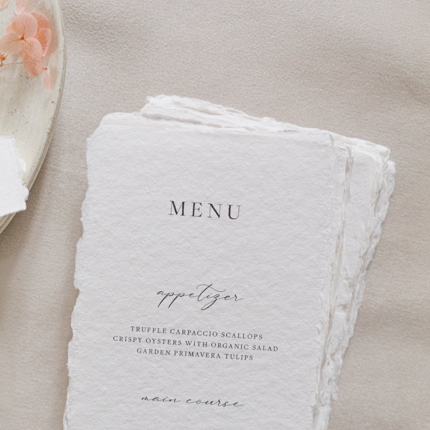 Mia Wedding Menu