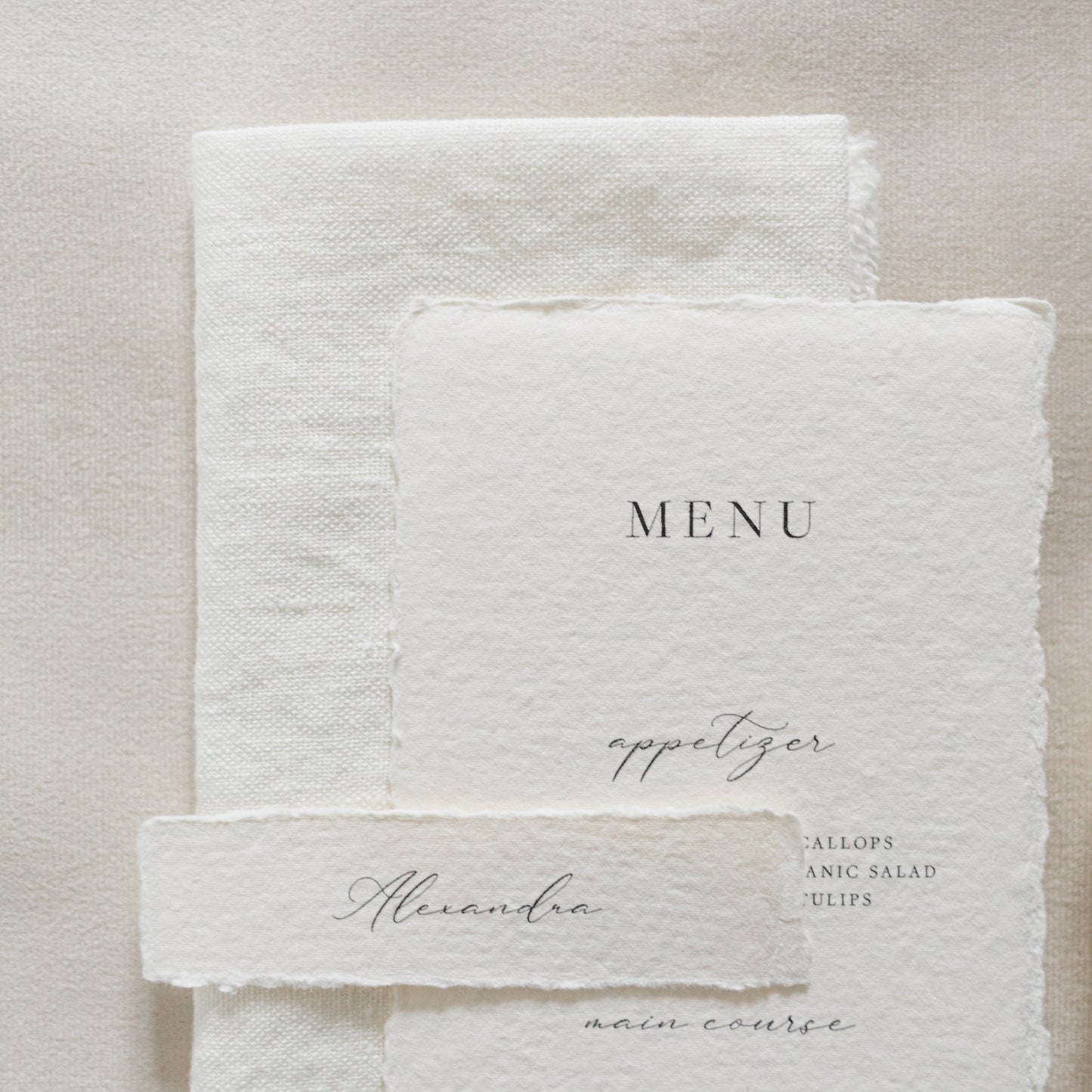 Mia Wedding Menu & Place Card