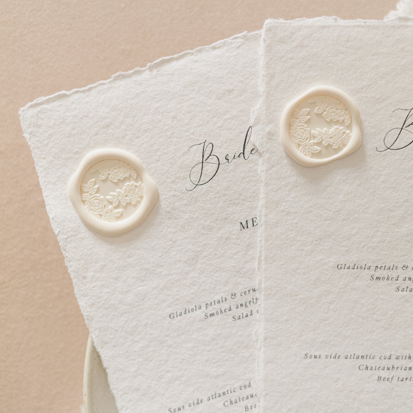 Beatrice Personalised Wedding Menu & Wax Seal