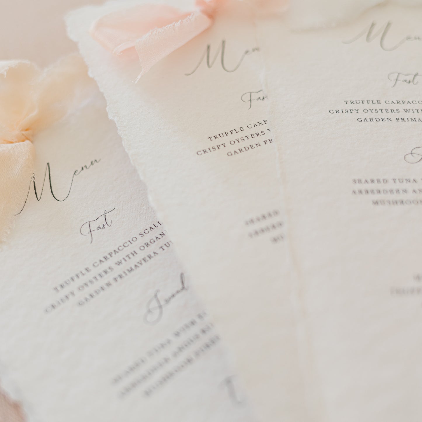 Georgia Wedding Menu with Silk Ribbon