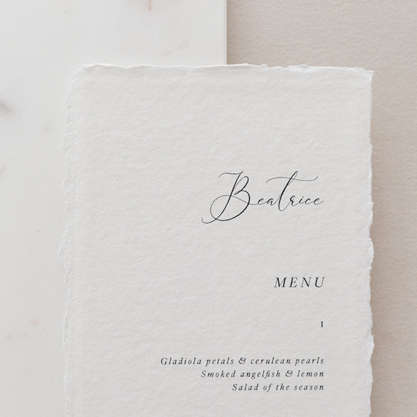 Beatrice Personalised Wedding Menu