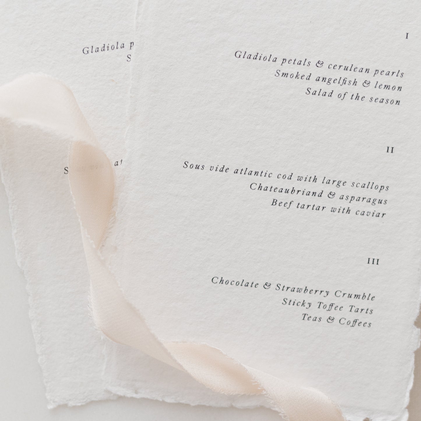 Beatrice Personalised Wedding Menu