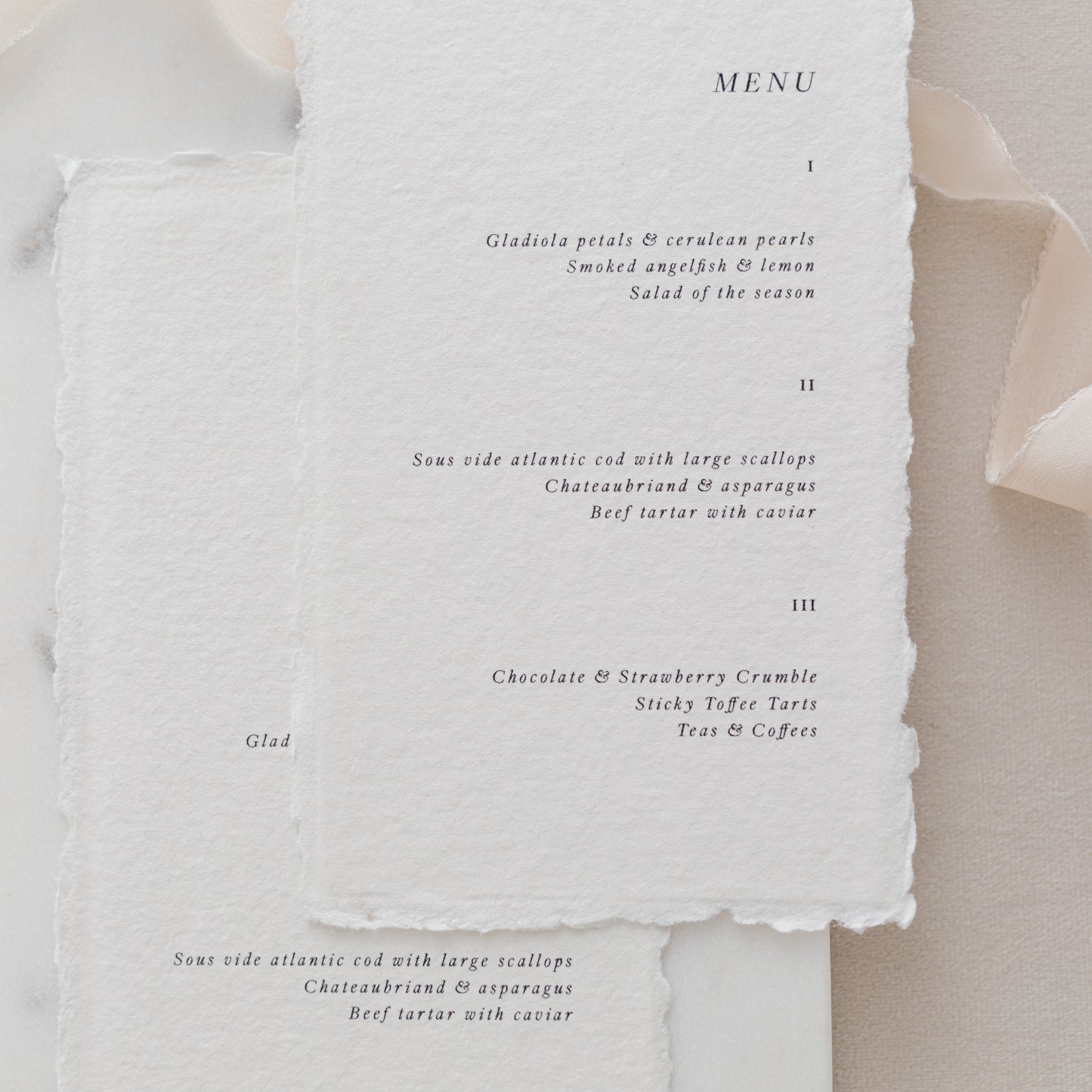 Beatrice Personalised Wedding Menu