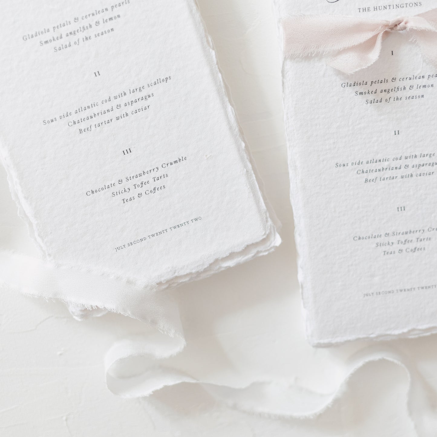 Isadora Wedding Menu