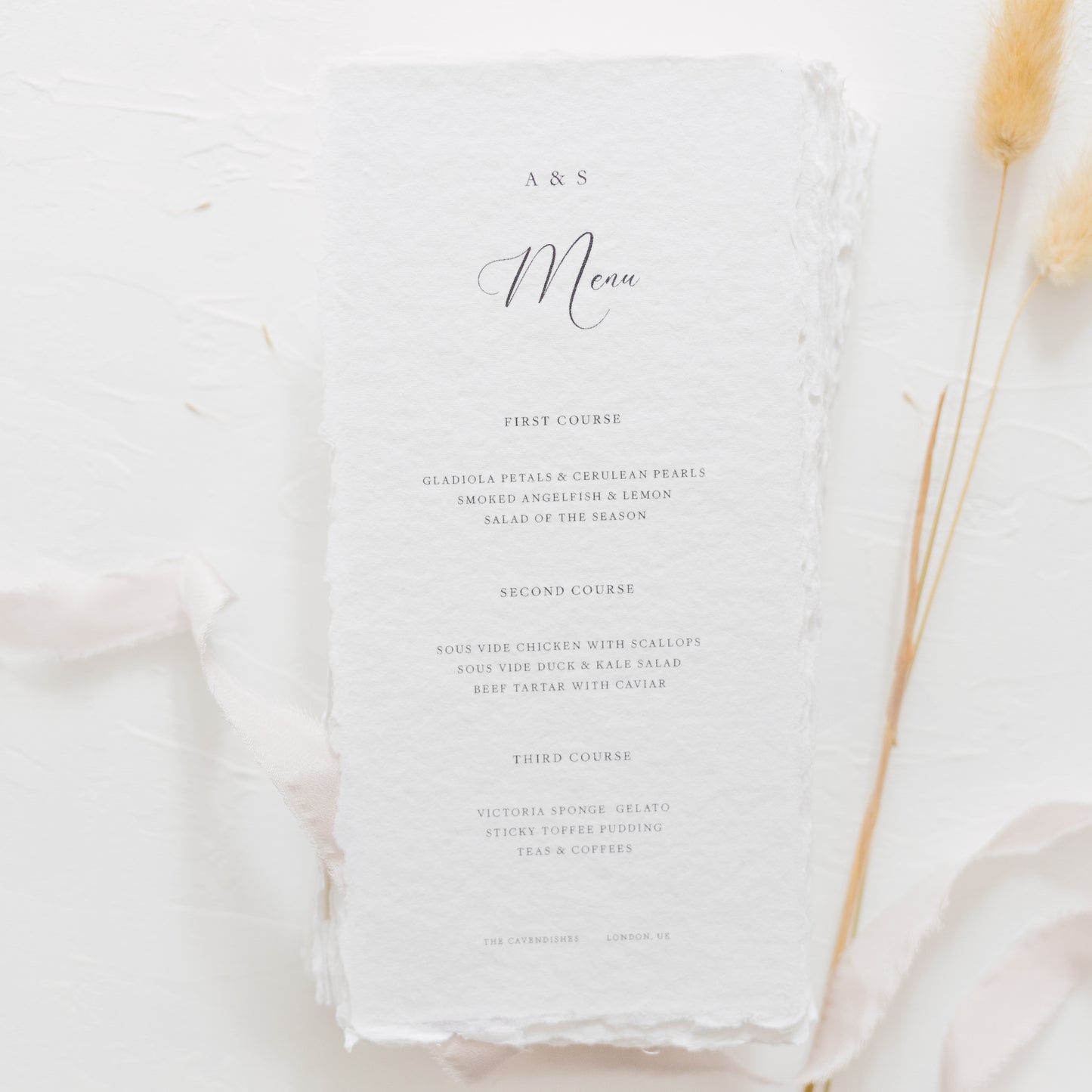 Anna Wedding Menu