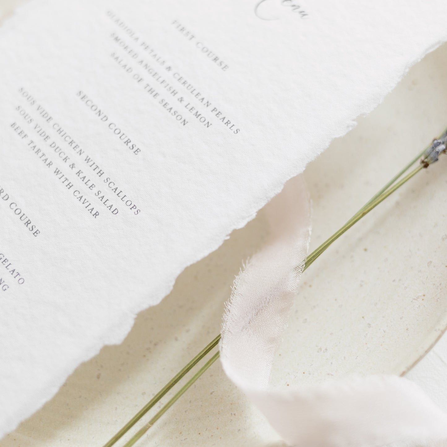 Anna Wedding Menu