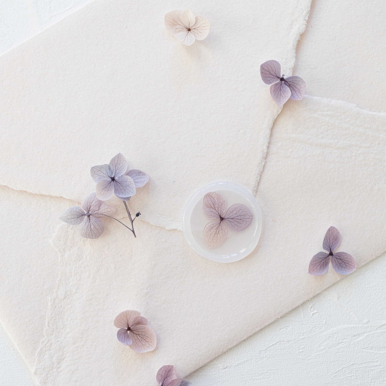 Pastel Purple Hydrangea Vellum Seals
