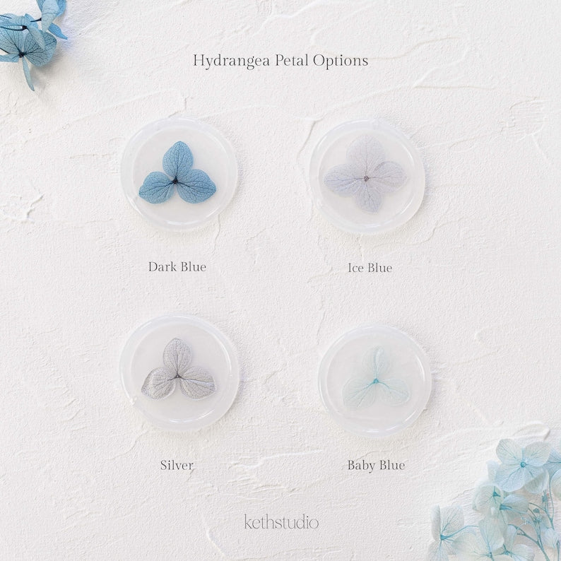 Blue Palette Hydrangea Vellum Seals