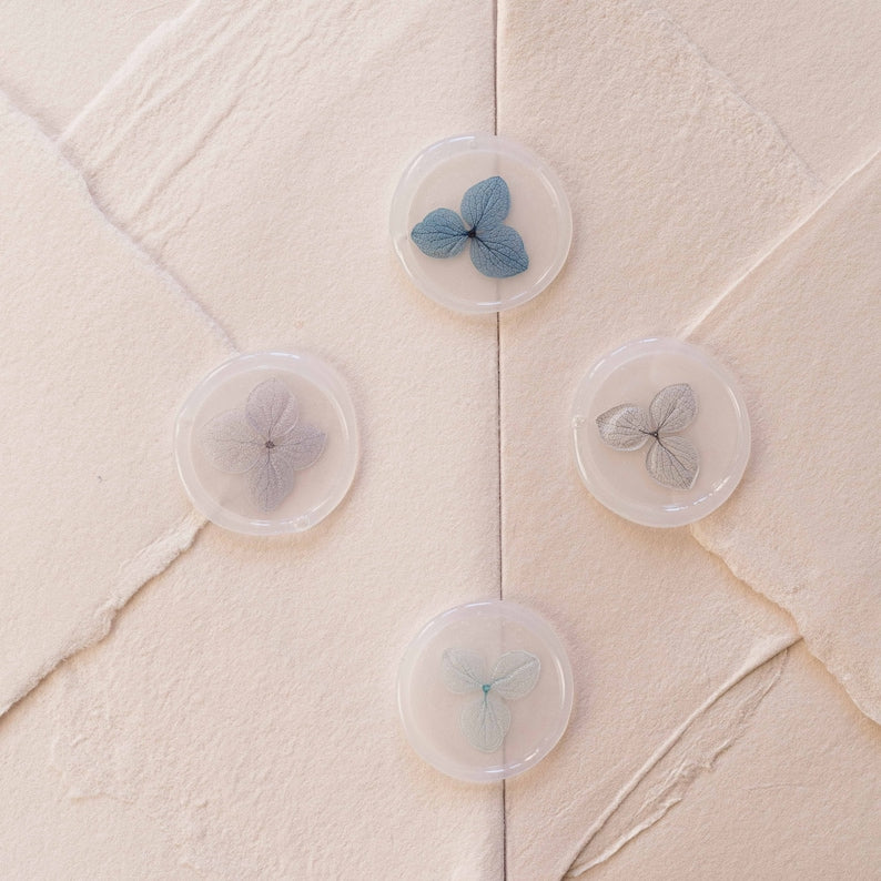 Blue Palette Hydrangea Vellum Seals