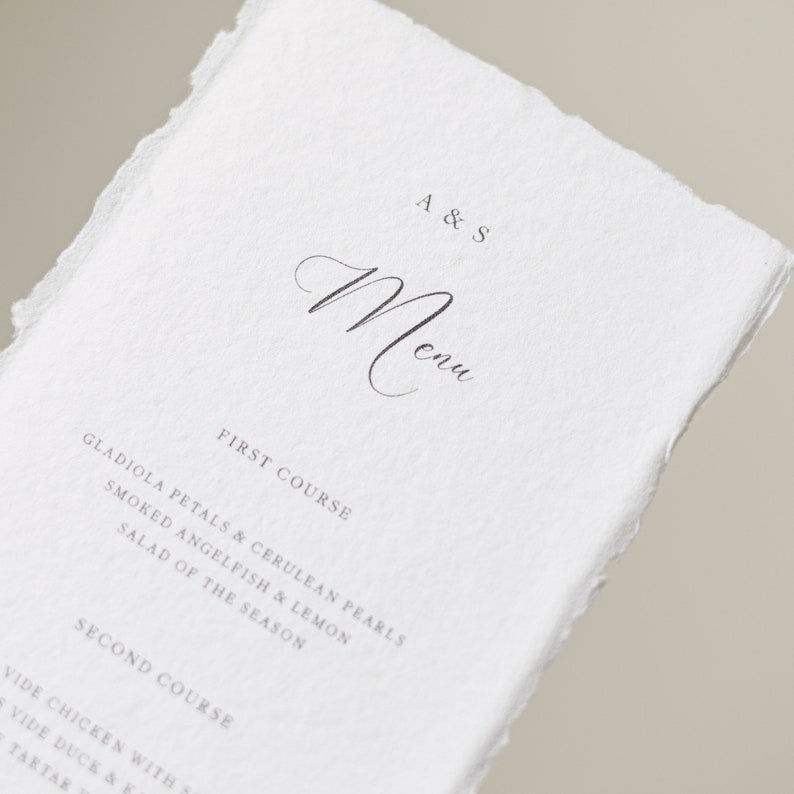 Anna Wedding Menu