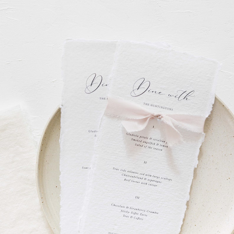 Isadora Wedding Menu