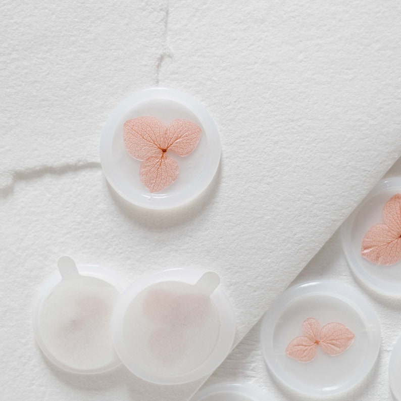 Blush Pink Hydrangea Vellum Wax Seals
