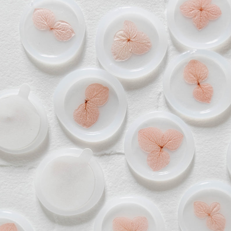 Blush Pink Hydrangea Vellum Wax Seals